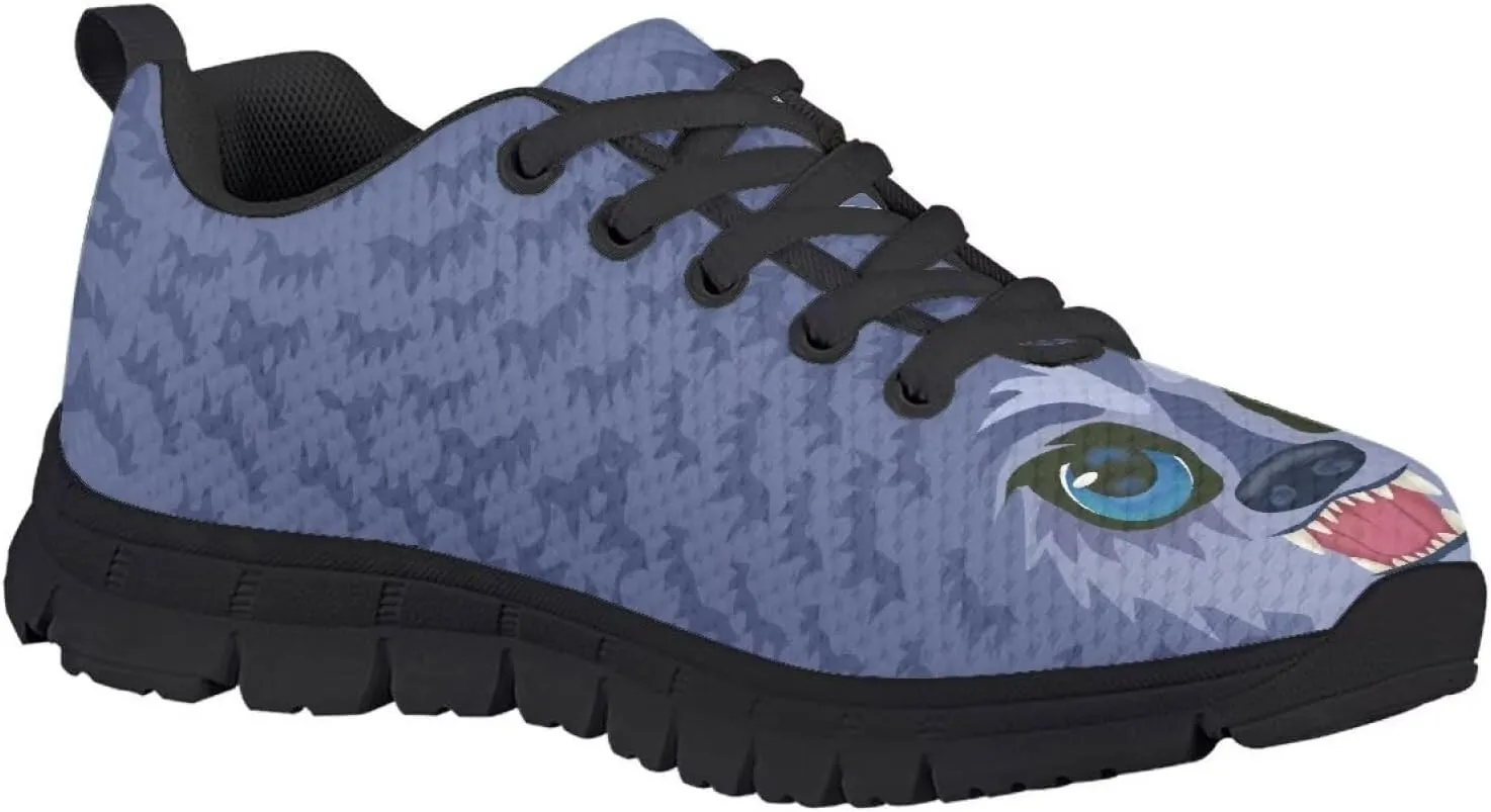 Boys Tennis Shoes Mesh Running Sport Shoe Animal Print Sneaker Lightweight Breathable Lace Up Athletic Shoes US11-5