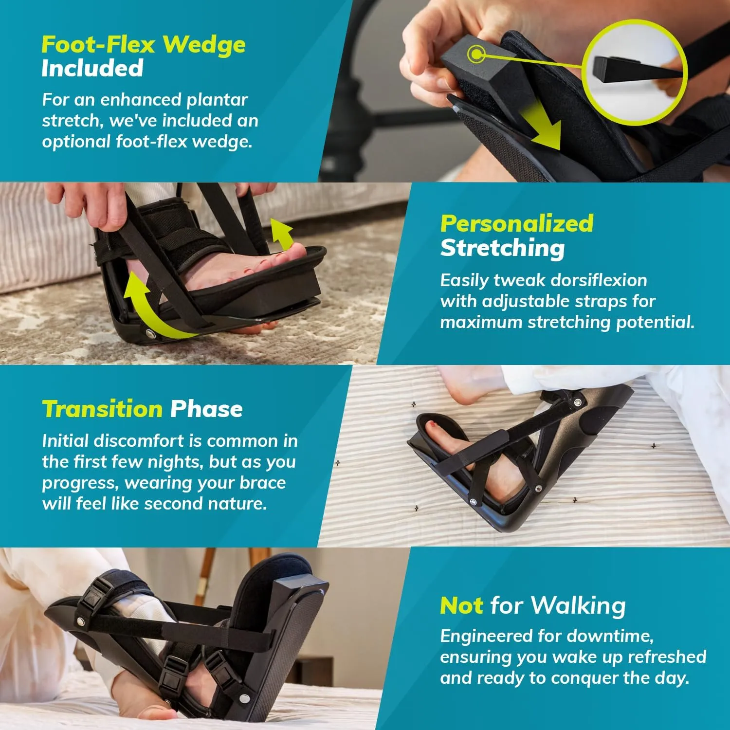 BraceAbility Sleeping Stretch Boot - Plantar Fasciitis Night Foot Splint Adjustable Achilles Tendonitis Brace for Fascia, Tendon and Calf Stretching, Heel and Bone Spur or Arch Pain Treatment (Large)
