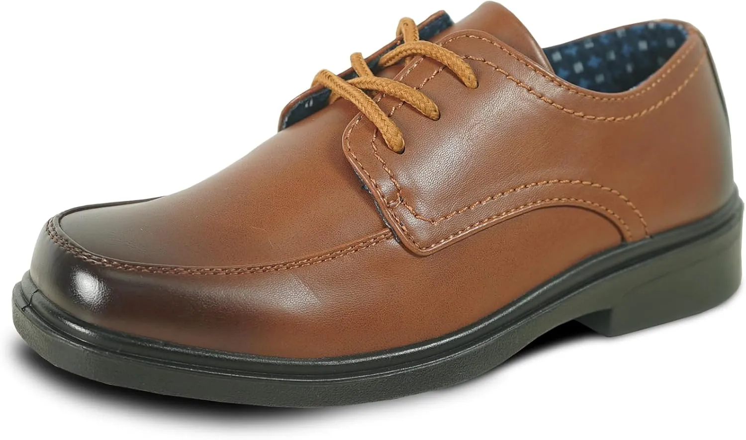 bravo! Boy Classic Slip-on Loafer and Lace-up Oxford William Kid Dress Shoe School Uniform with Removable Insole and Square Toe Black Brown Black Patent