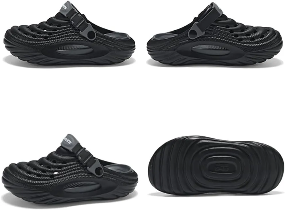 Breathable Slip-On Sandals for Men, Summer Hollow Thick-Soled Beach Slippers, Non-Slip Lightweight Comfort for Indoor Outdoor Activities