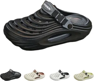 Breathable Slip-On Sandals for Men, Summer Hollow Thick-Soled Beach Slippers, Non-Slip Lightweight Comfort for Indoor Outdoor Activities