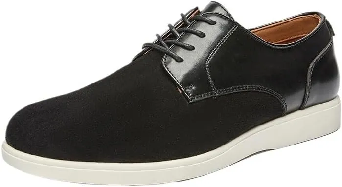 British Retro Derby Shoes Round Toe Lace-up Men's Casual Leather Shoes Suitable for Daily Work Cowhide Sole Non-Slip Wear-Resistant