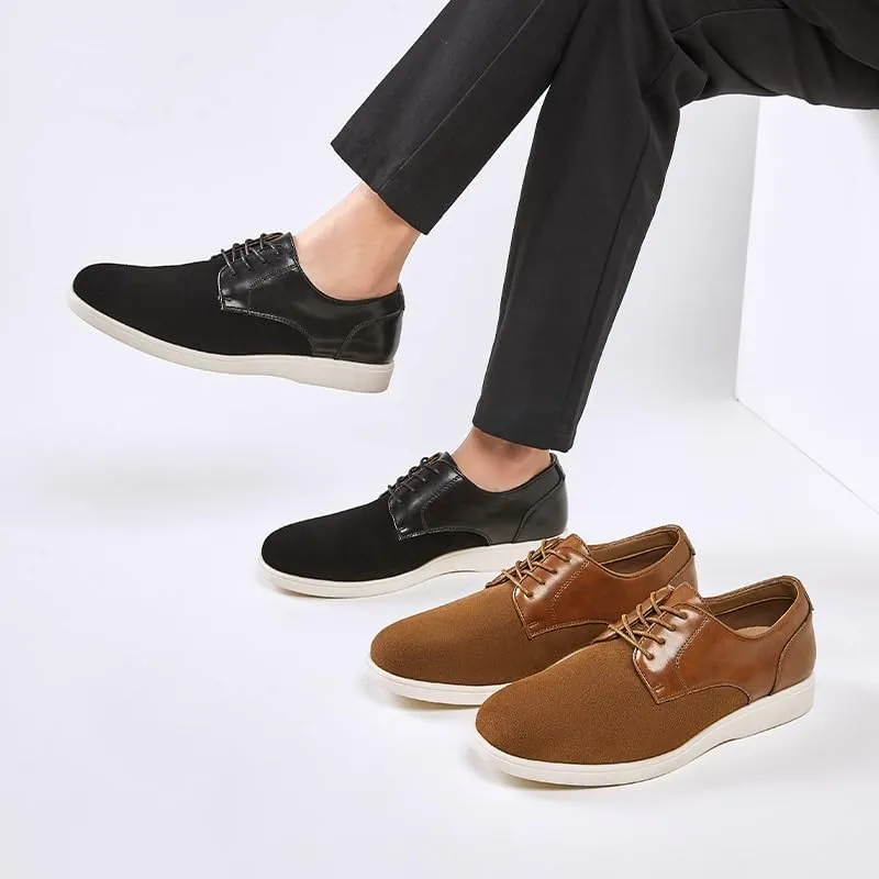 British Retro Derby Shoes Round Toe Lace-up Men's Casual Leather Shoes Suitable for Daily Work Cowhide Sole Non-Slip Wear-Resistant