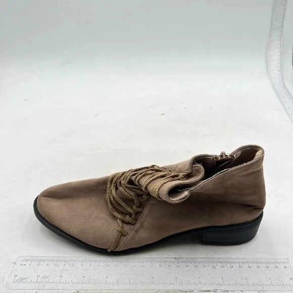 Brown Women's Lace Up Ankle Boots Casual Comfortable Lightweight Walking Shoes