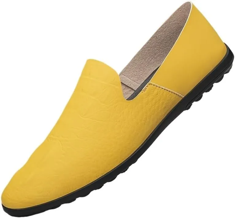 Business Cowhide Men's Shoes Summer Breathable Genuine Leather Moccasins Korean Soft Leather Loafers