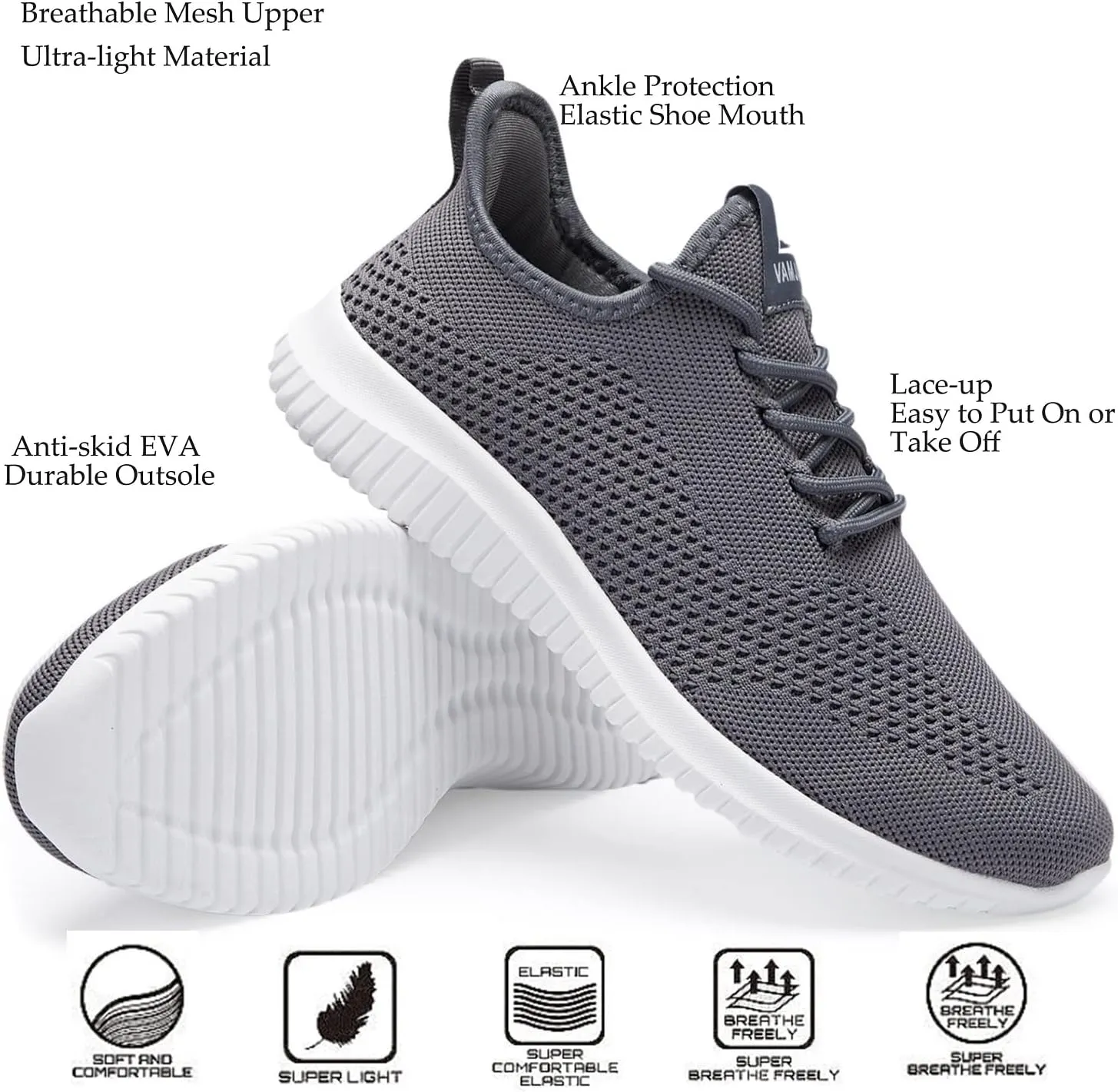 BXYJDJ Men's Running Shoes Walking Trainers Sneaker Athletic Gym Fitness Sport Shoes Lightweight Casual Working Jogging Outdoor Shoe