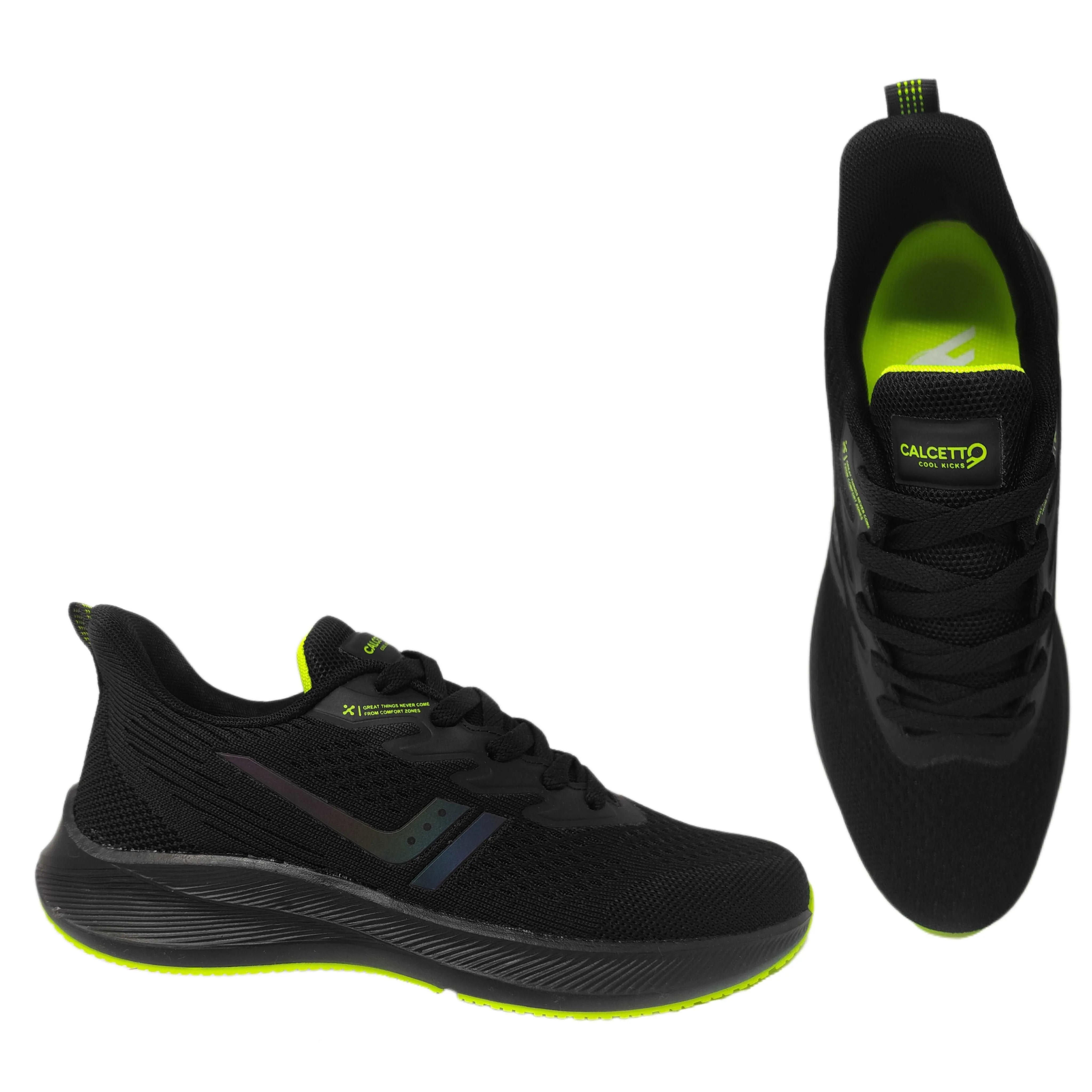 Calcetto Lightweight Casual Men'S Running Sports Shoes CLT-0964 Black Lime