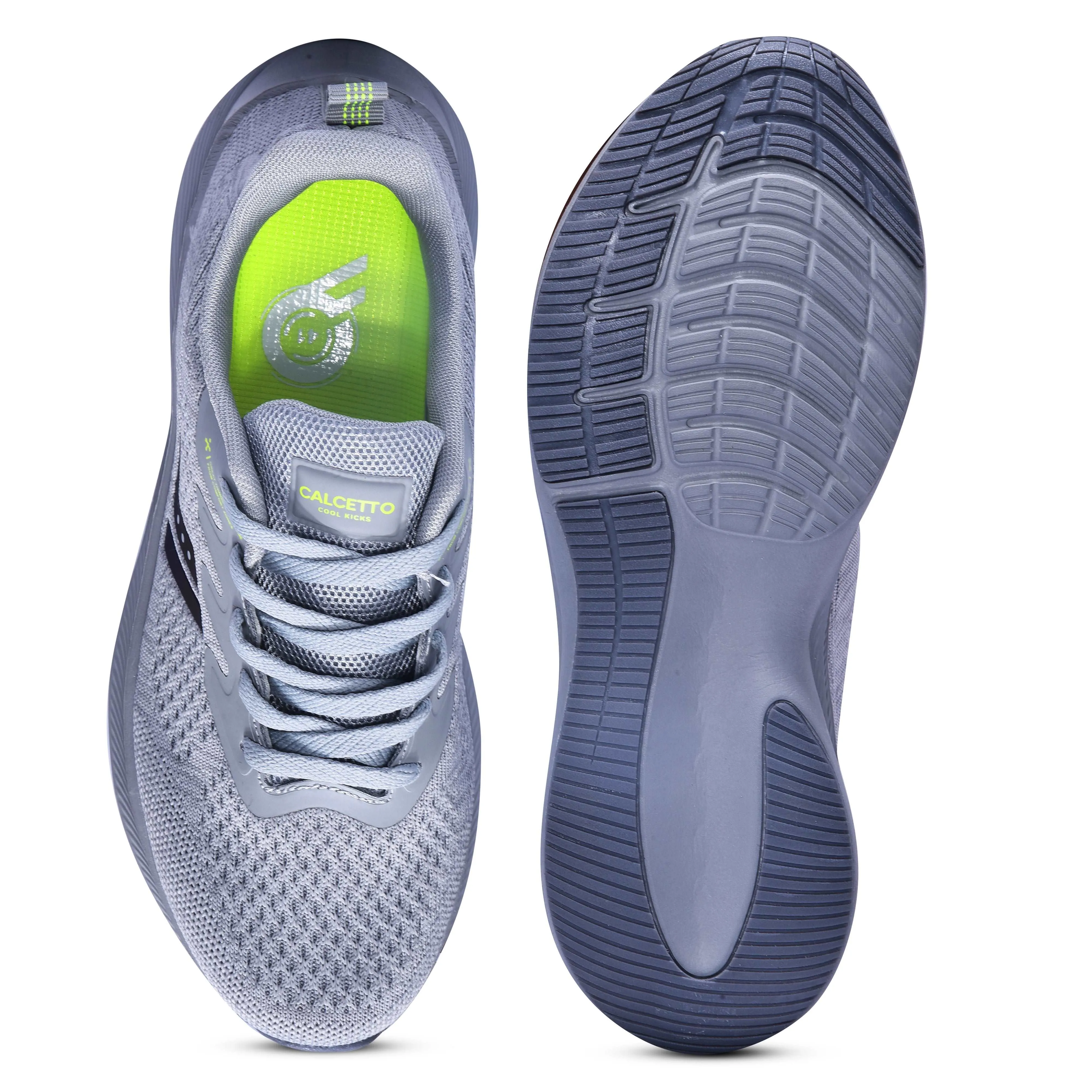 Calcetto Lightweight Casual Men'S Running Sports Shoes CLT-0964 Light Grey Lime