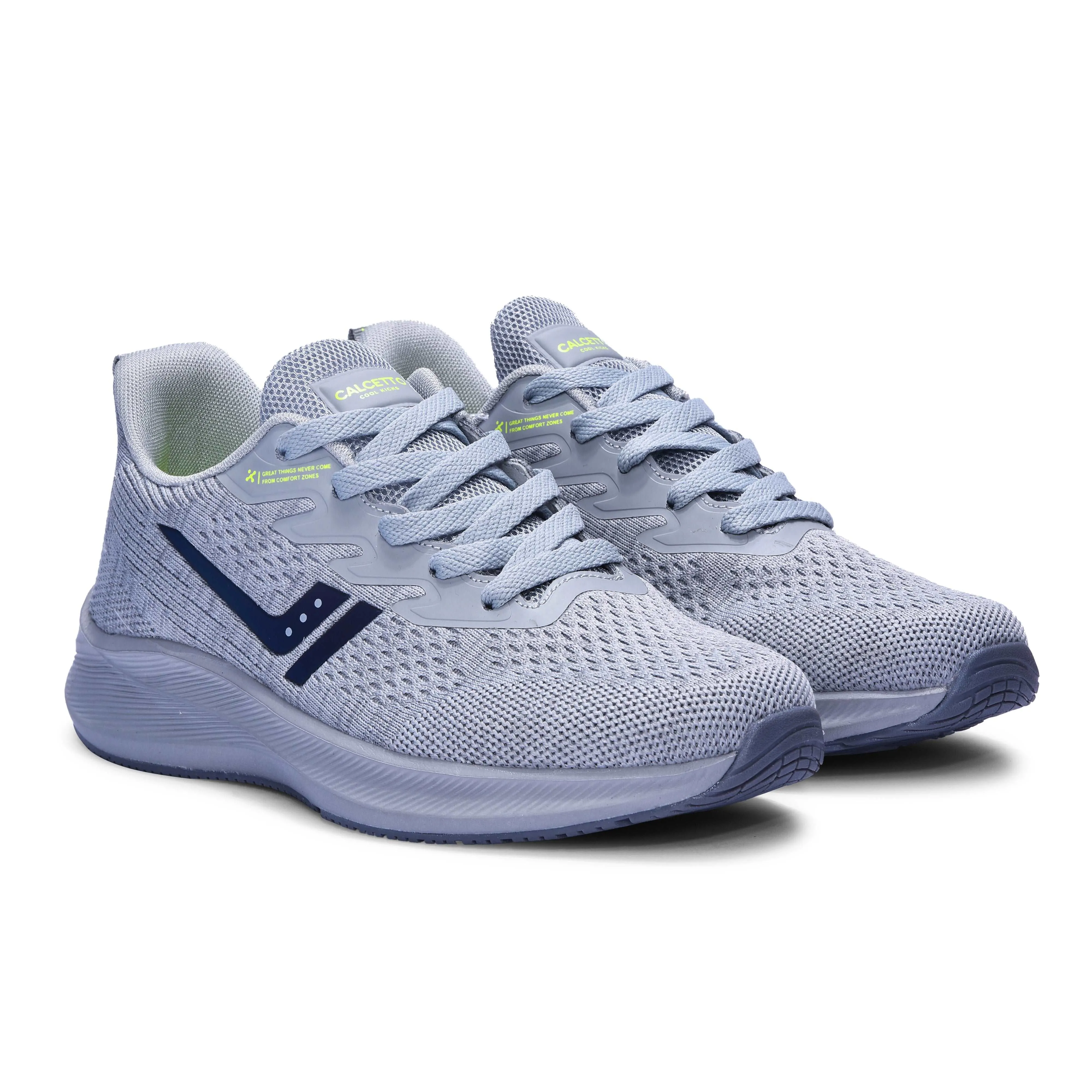 Calcetto Lightweight Casual Men'S Running Sports Shoes CLT-0964 Light Grey Lime