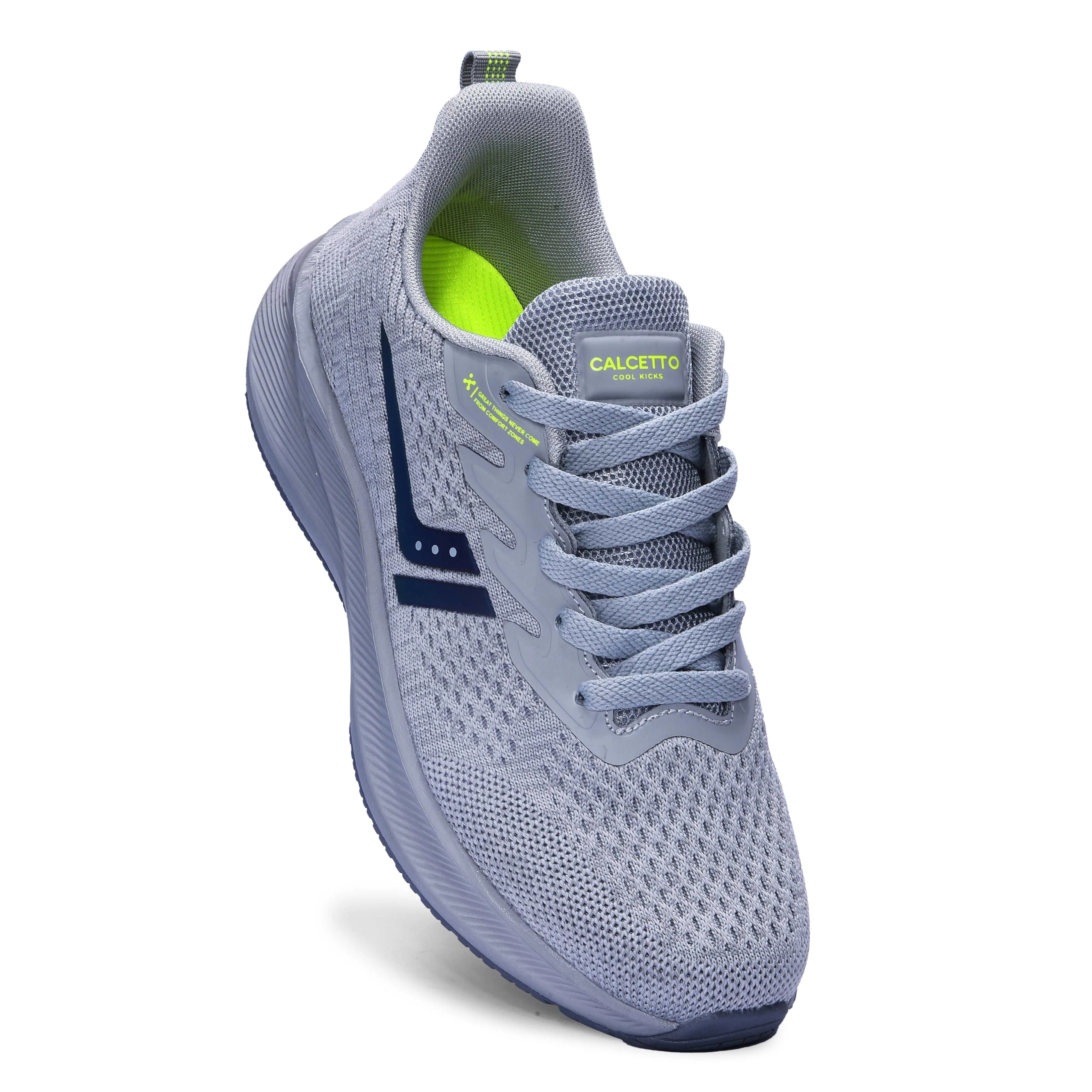 Calcetto Lightweight Casual Men'S Running Sports Shoes CLT-0964 Light Grey Lime