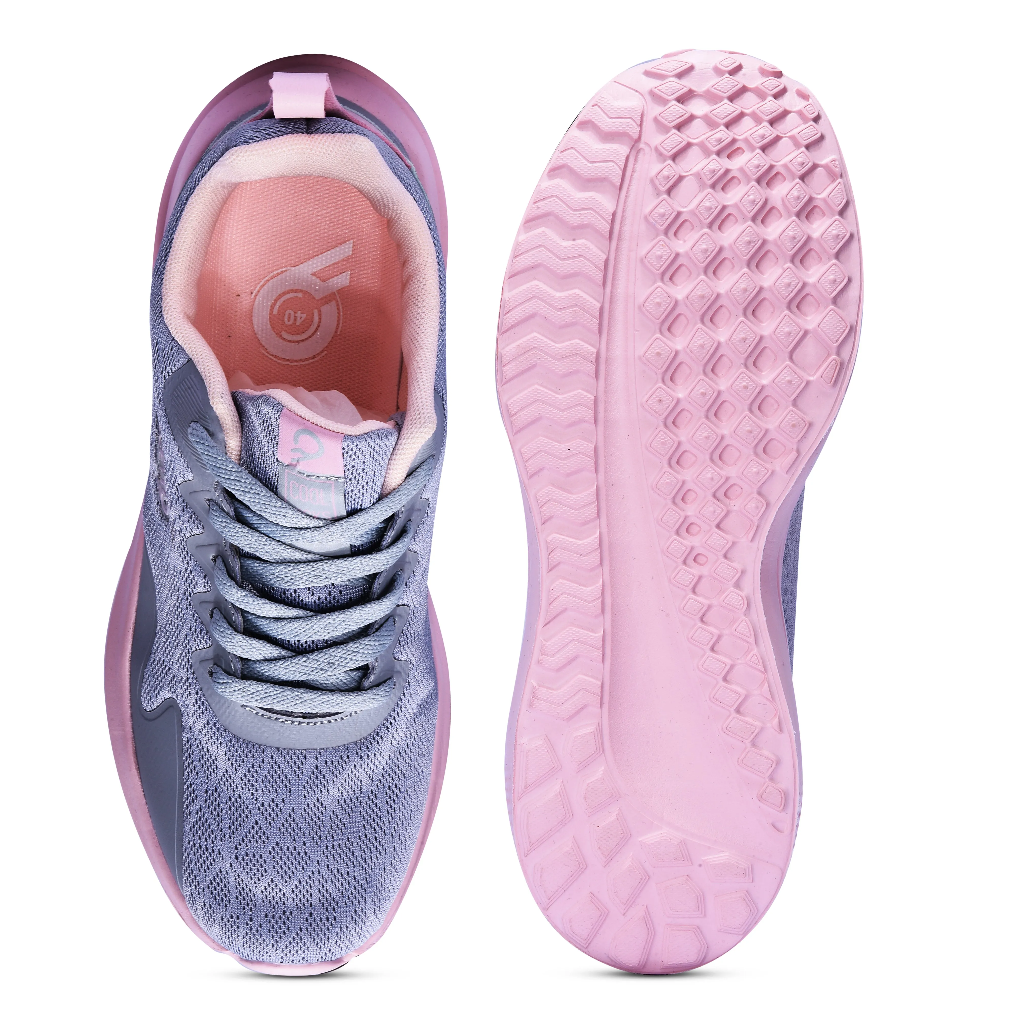 Calcetto Lightweight Casual WoMen's Running Sports Shoes CLT-9828 Light Grey Pink