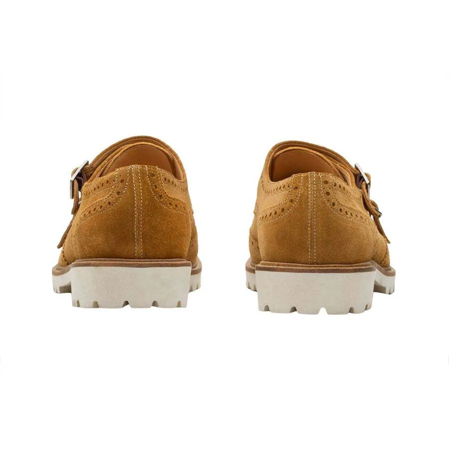 Camel Suede Lightweight Wingtip Monks