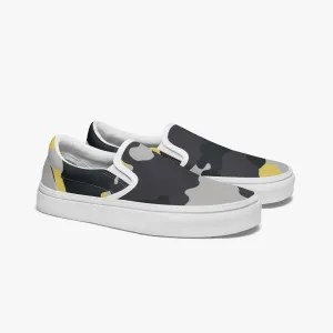 Camo Slip-On Shoes | Yellow, Black, and Silver Camouflage