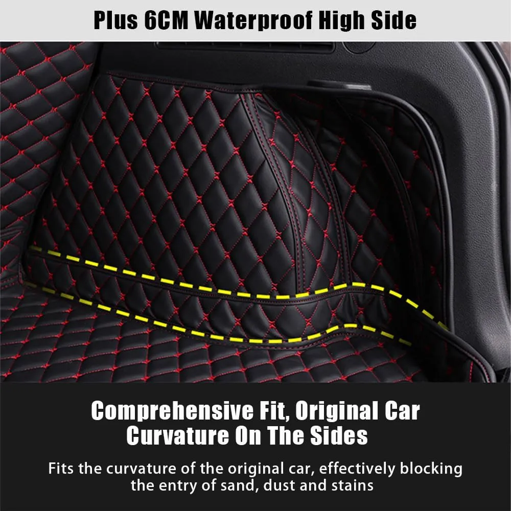 Car Boot Mats for Mitsubishi Eclipse Cross 2018 2019 2020 2021 2022 2023 2024 Leather Full Coverage Car Cargo Storage Tray Protector Mats Boot Liner Mat Trunk Protector Mat Accessories