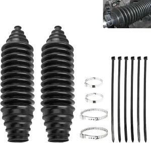Car Rack and Pinion Boot Steering Rack Boot Tool Kit, Dustproof Silicone Inner Tie Rod Boot Set with Cable Ties Locking Clamps, Auto Inner Tie Rod Boot Accessories