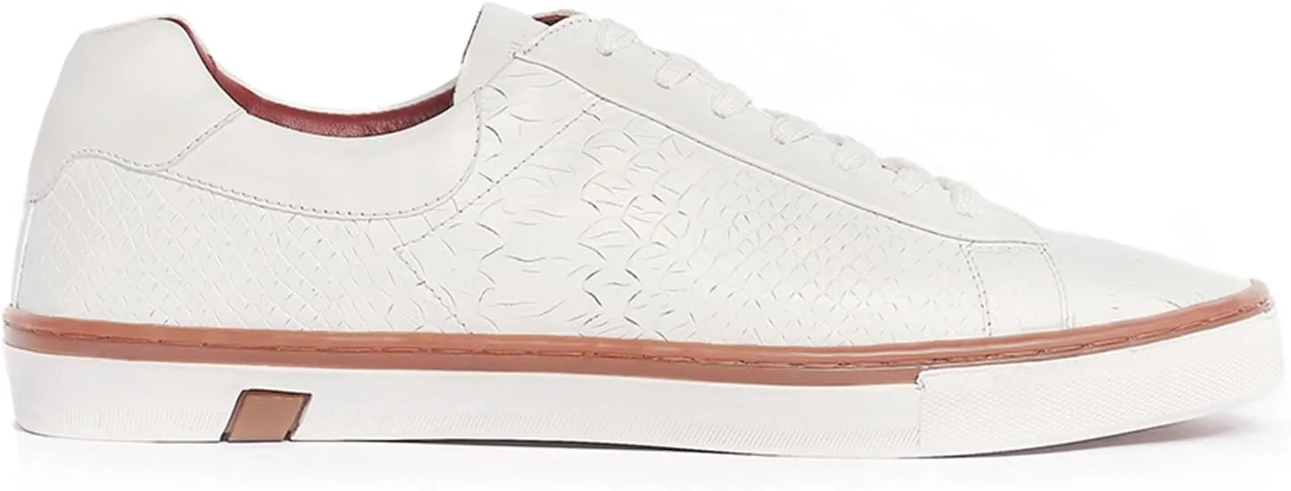 Carlos Santana Leather Walker Reptile Sneaker for Men | 100% Leather | Durable Rubber Outsole & Removable Leather Cushioned Footbed