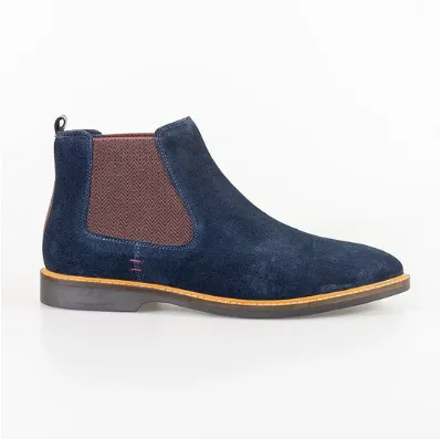 Cavani Arizona Chelsea Suede Boots in Navy