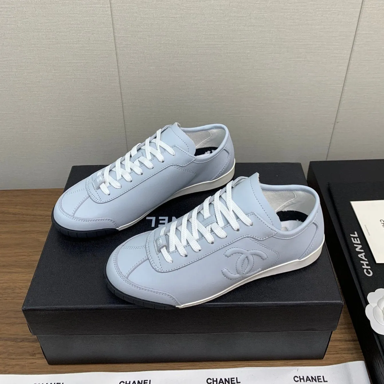 CC Sneaker 15mm Light Blue Lambskin