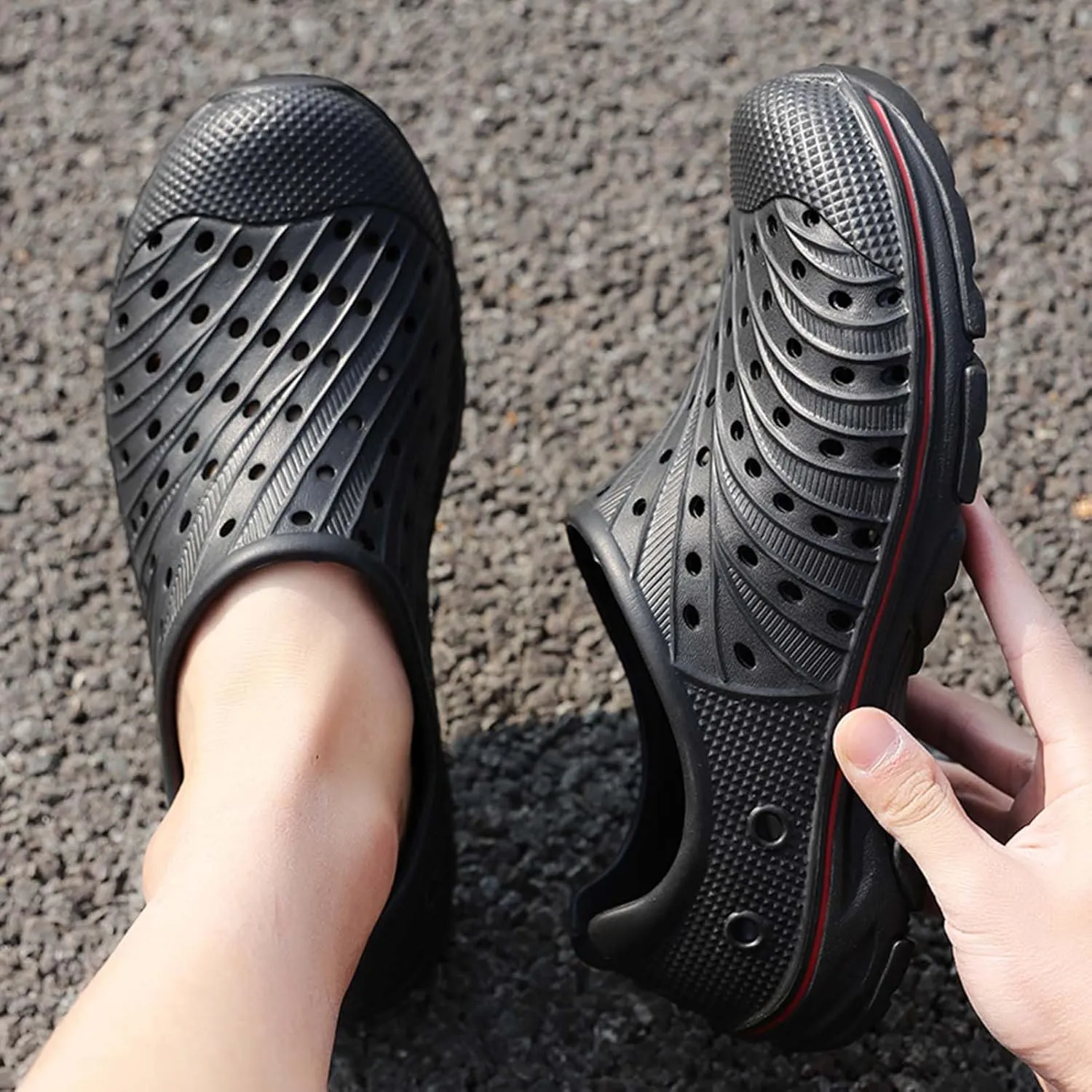 CERYTHRINA Mens Garden Clogs Shoes Outdoor Breathable Slip on Soft Rubber Sandals Beach EVA Water Shoes