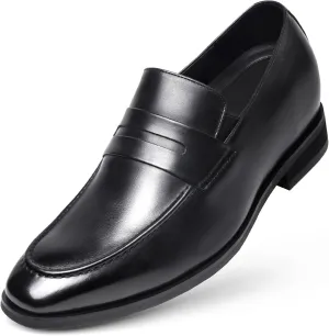CHAMARIPA Elevator Shoes for Men - Height Increasing Shoes with Genuine Leather Lining Easy Slip on Designed Loafer 1.97/2.36/2.76 inch Taller