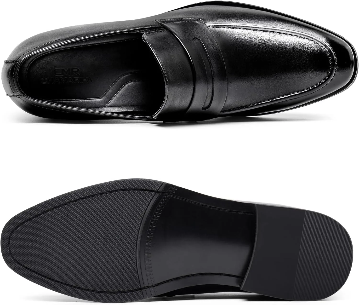 CHAMARIPA Elevator Shoes for Men - Height Increasing Shoes with Genuine Leather Lining Easy Slip on Designed Loafer 1.97/2.36/2.76 inch Taller