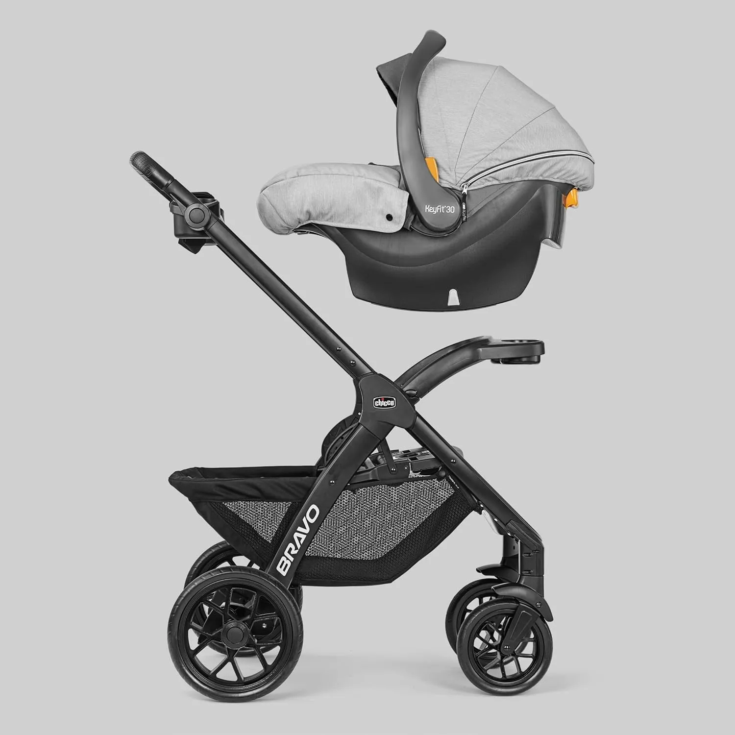 Chicco Bravo LE Trio Travel System, Bravo LE Quick-Fold Stroller with KeyFit 30 Zip Infant Car Seat, Car Seat and Stroller Combo | Harbor/Navy
