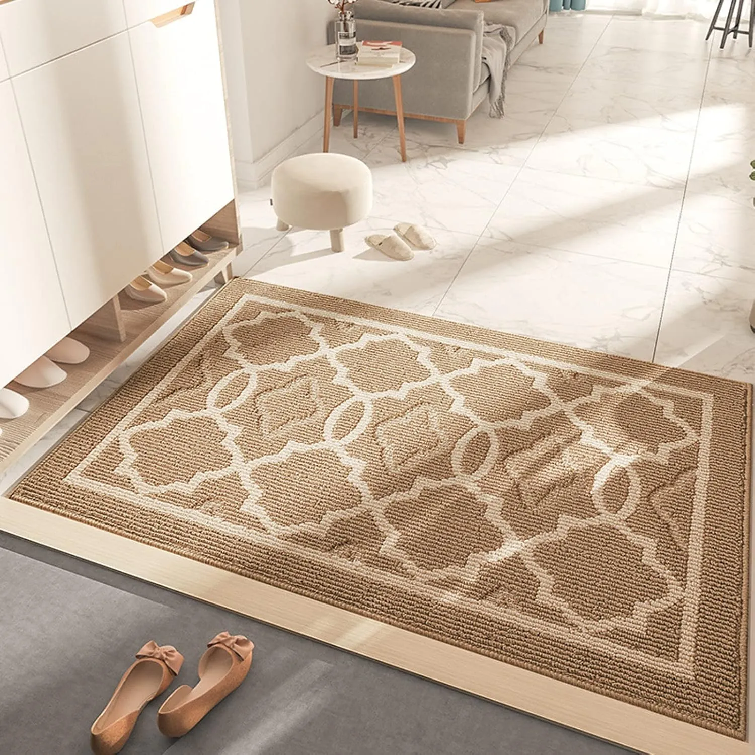 CHICHIC Khaki Indoors Doormat 31.5'' x 20'' Welcome Mat for Home Entrance Entry Way Entry Rugs Floor Mat Machines Washable Non Slip Rugs Inside Outdoors