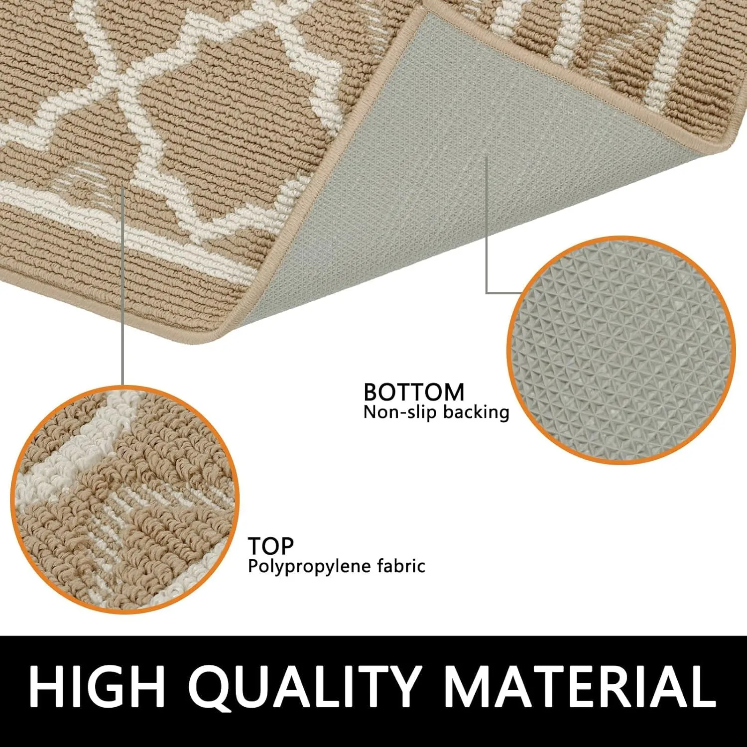CHICHIC Khaki Indoors Doormat 31.5'' x 20'' Welcome Mat for Home Entrance Entry Way Entry Rugs Floor Mat Machines Washable Non Slip Rugs Inside Outdoors