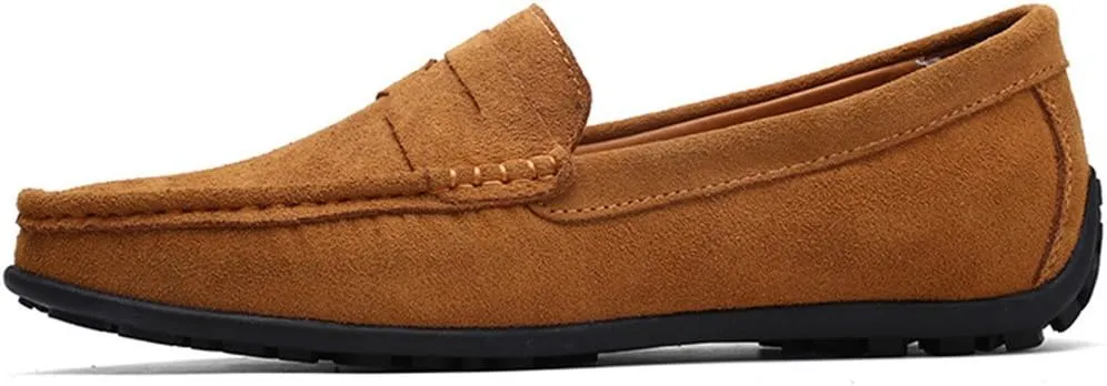ChicWind Men's Suede Leather Penny Loafers Driving Moccasins Slip On Flats Boat Shoes