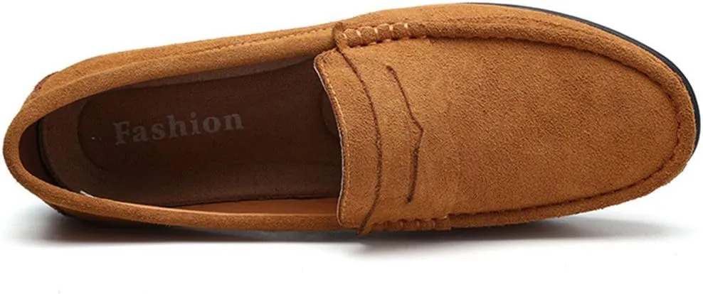 ChicWind Men's Suede Leather Penny Loafers Driving Moccasins Slip On Flats Boat Shoes