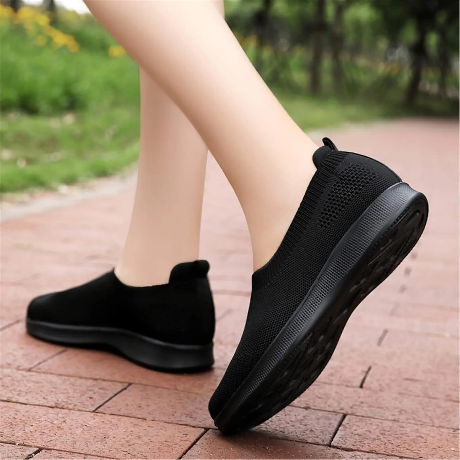 ChicWind Women's Mesh Walking Loafer Shoes Slip on Sock Sneakers Easy Nurse Flat Work Shoes