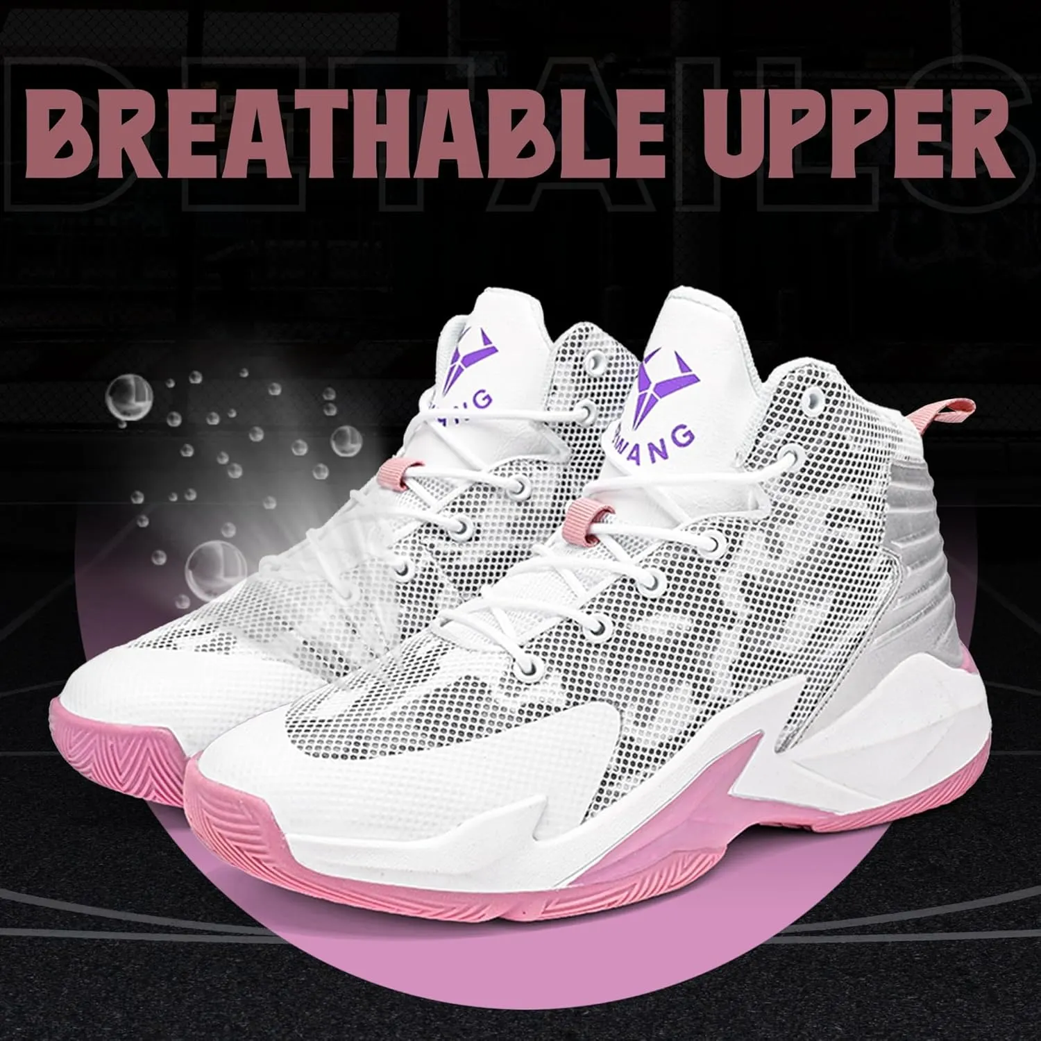 CJSPORX Men Women Basketball Shoes Breathable Non Slip Outdoor Fashion Sneakers