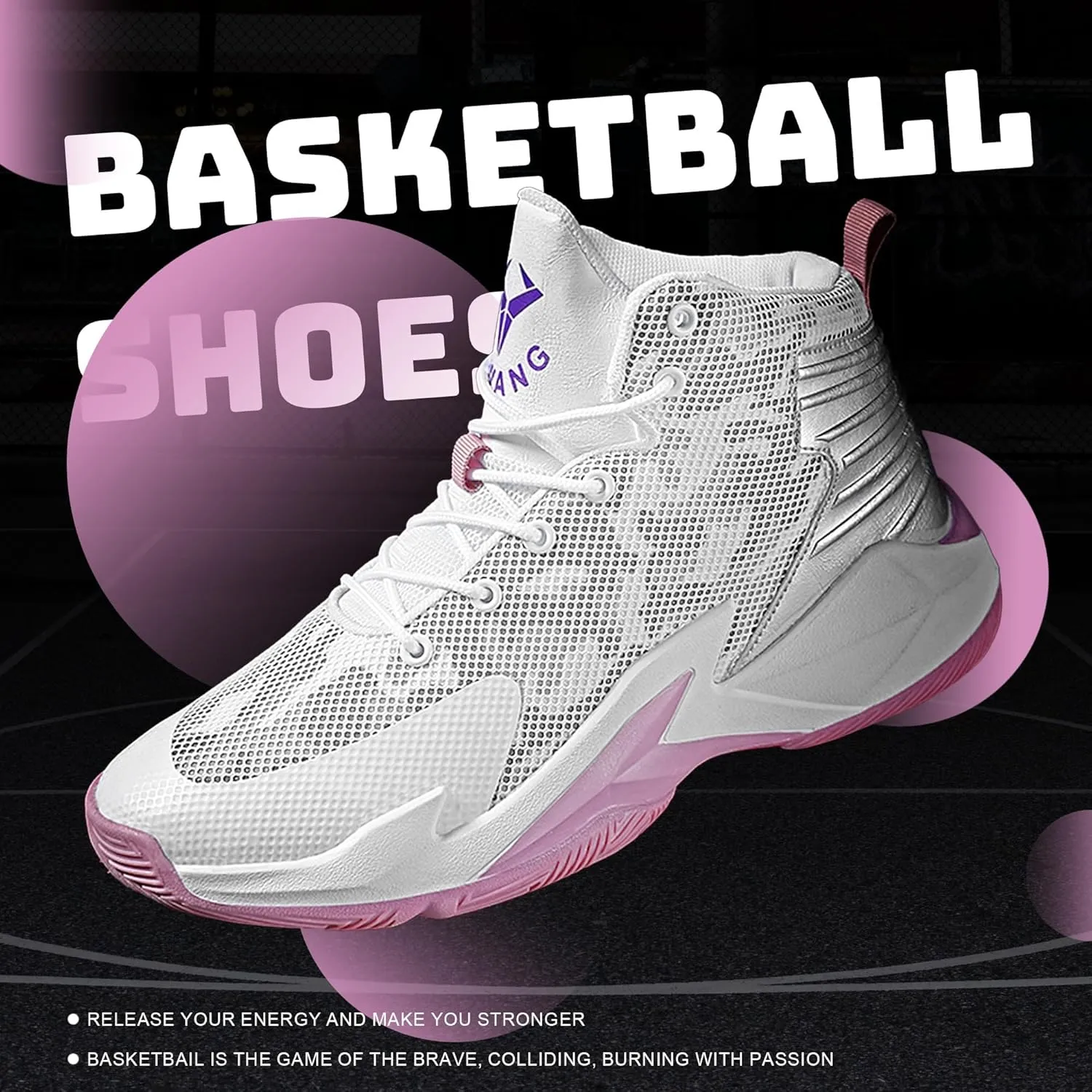 CJSPORX Men Women Basketball Shoes Breathable Non Slip Outdoor Fashion Sneakers