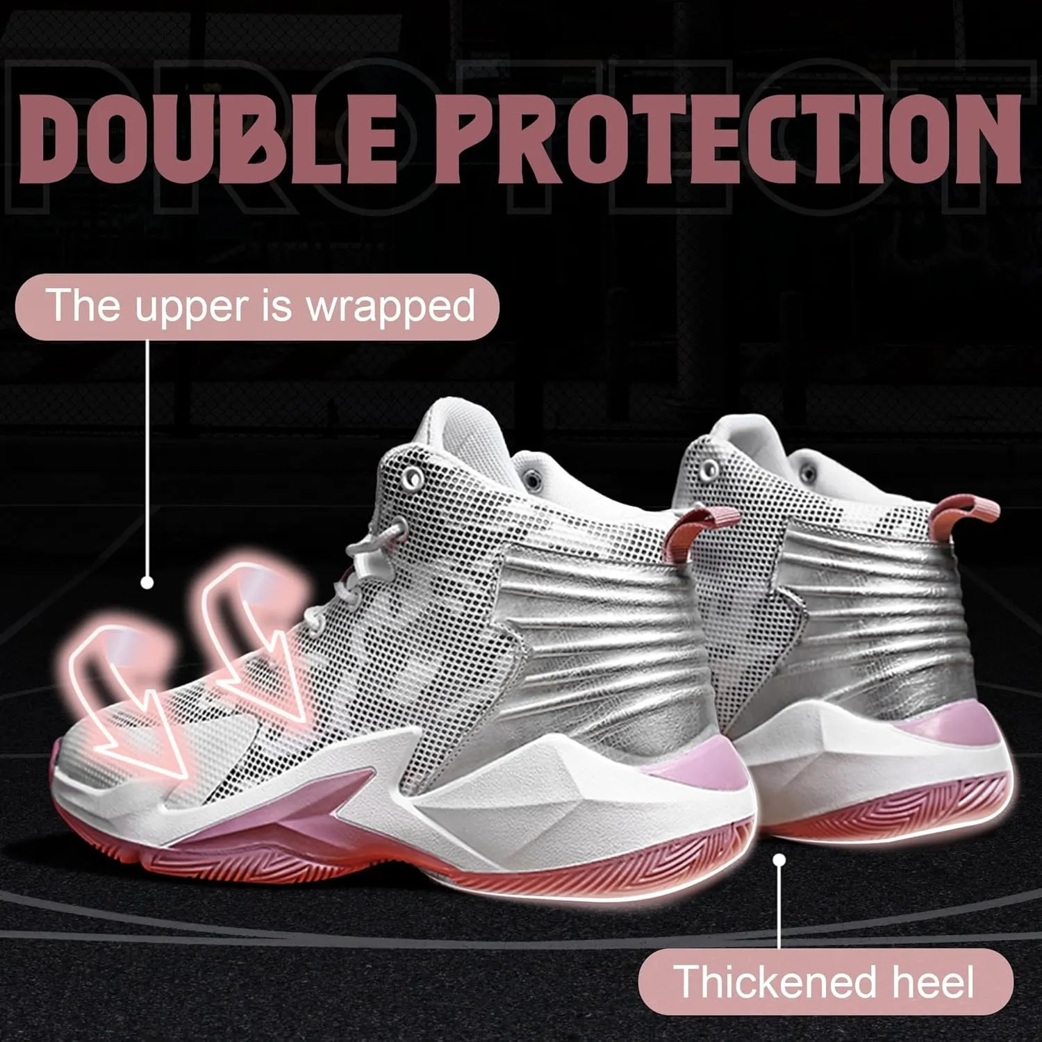CJSPORX Men Women Basketball Shoes Breathable Non Slip Outdoor Fashion Sneakers