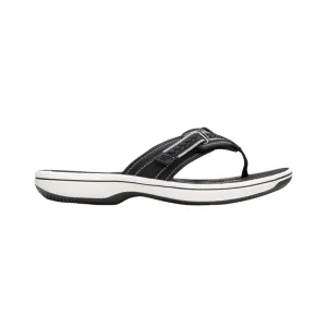 Clarks Women's Breezey Sun H Comfortable Braided and Stitching Strap Slip-On Sandal, Black