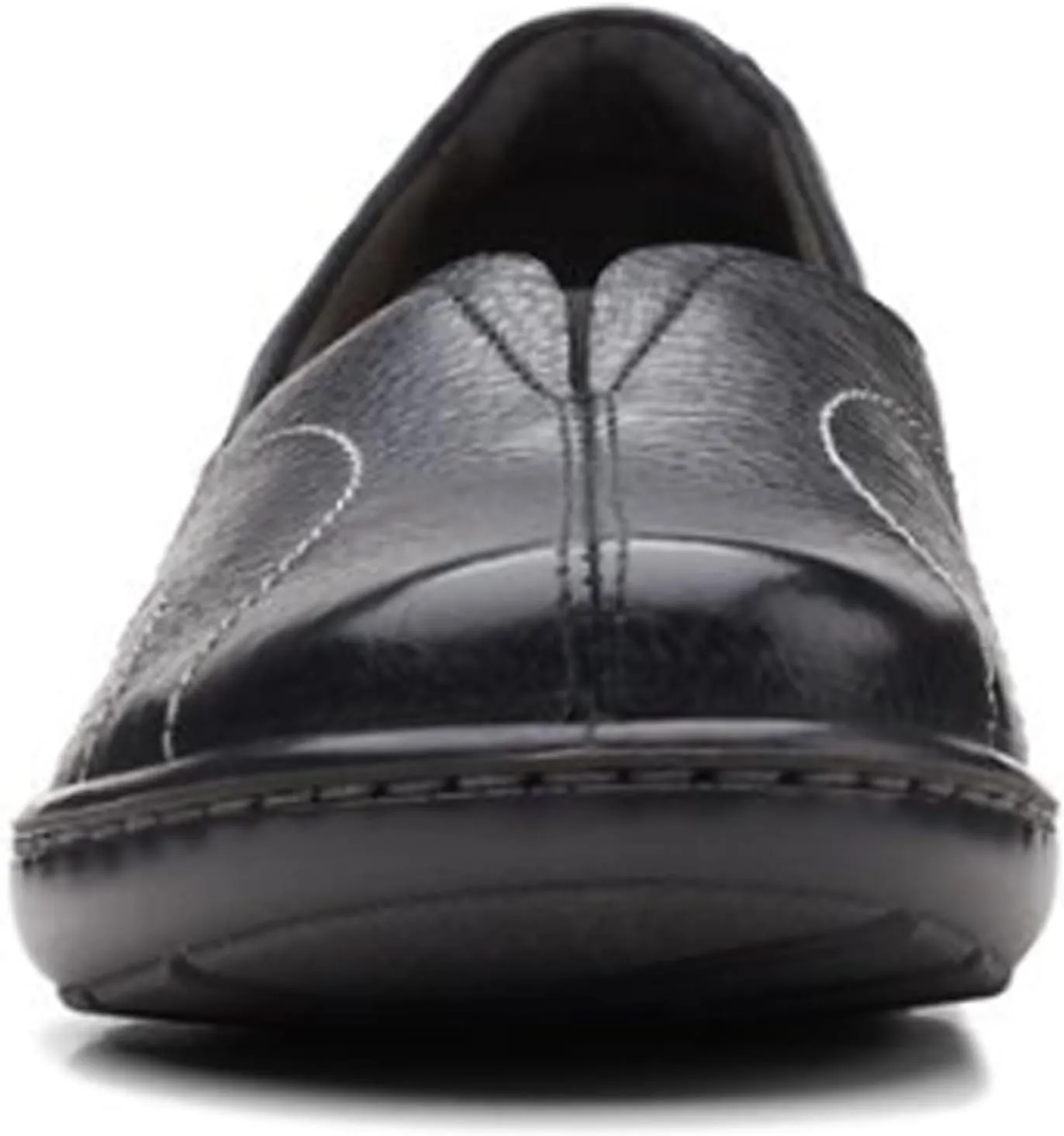 Clarks womens Cora Meadow Loafer, Black Leather, 8.5 US
