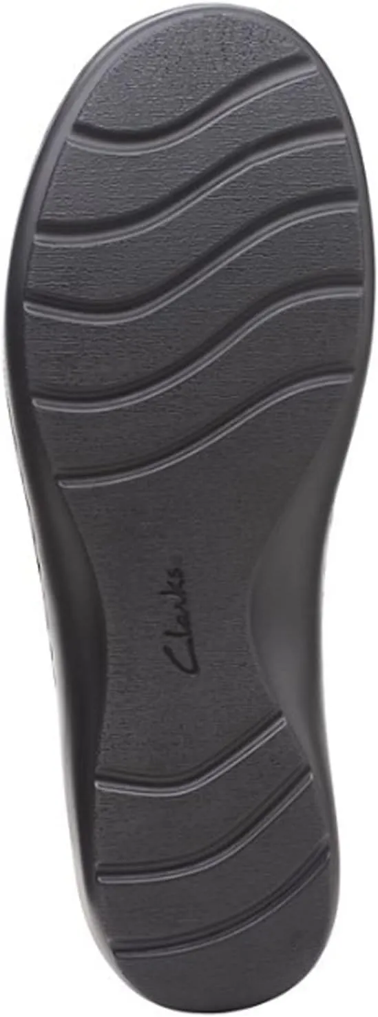Clarks womens Cora Meadow Loafer, Black Leather, 8.5 US