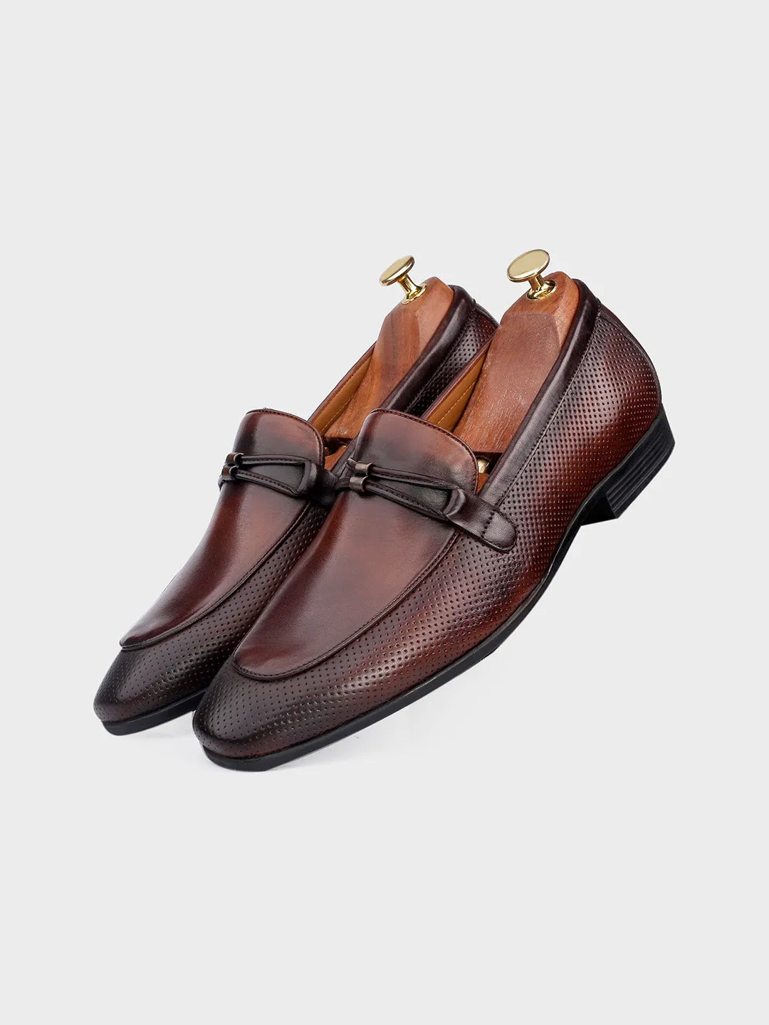 Classic Tan Leather Slip-On Loafers for Men