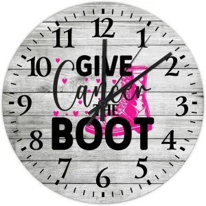 Clocks Breast Cancer Give Cancer The Boot Bed Room Asserories Quartz Movement Arabic Numeral Breast Cancer Awareness Pink Round Clock for Living Room Bedroom Office Kitchen School 10 Inch