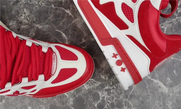 Cloud-integrated LV LOUIS WHITE Members-only RED SKATE VUITTON SNEAKER