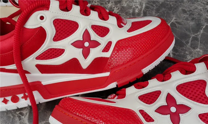 Cloud-integrated LV LOUIS WHITE Members-only RED SKATE VUITTON SNEAKER