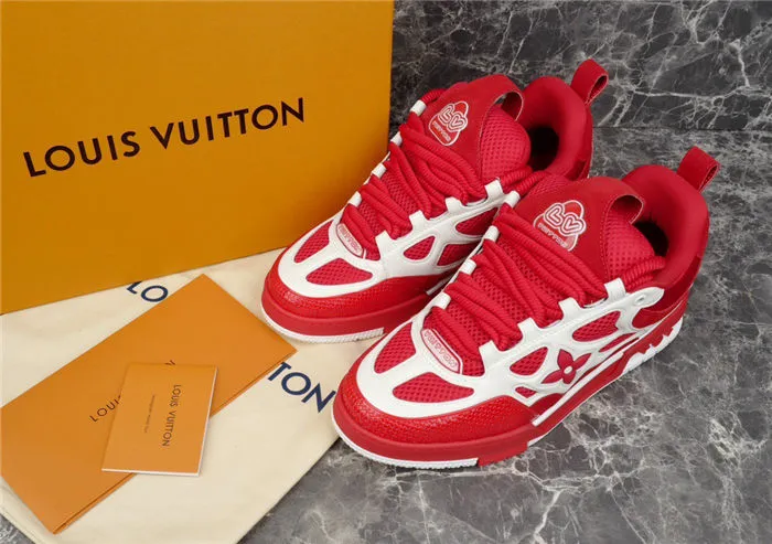 Cloud-integrated LV LOUIS WHITE Members-only RED SKATE VUITTON SNEAKER