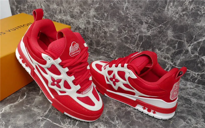 Cloud-integrated LV LOUIS WHITE Members-only RED SKATE VUITTON SNEAKER