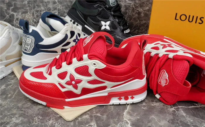 Cloud-integrated LV LOUIS WHITE Members-only RED SKATE VUITTON SNEAKER