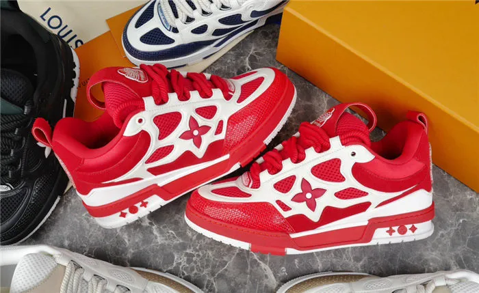 Cloud-integrated LV LOUIS WHITE Members-only RED SKATE VUITTON SNEAKER