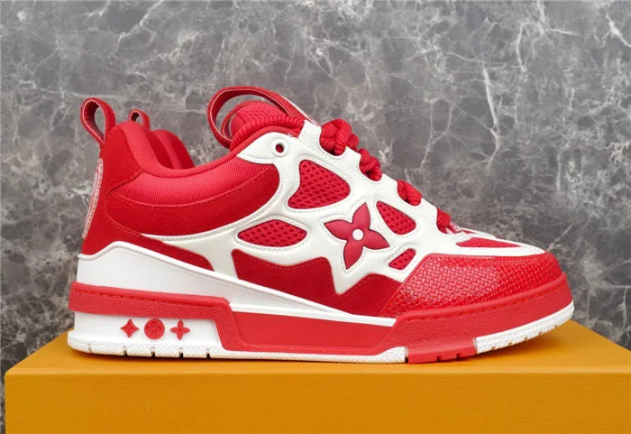 Cloud-integrated LV LOUIS WHITE Members-only RED SKATE VUITTON SNEAKER
