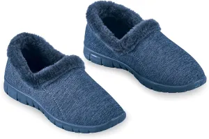 Collections Etc Skid Resistant Faux Fur Lined Flexible Slip On Shoes