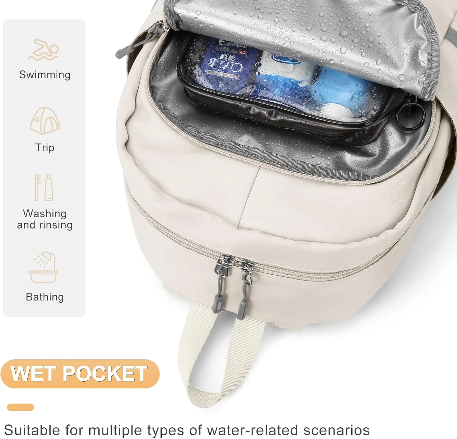 Coofay Small Gym Backpack for Women - Waterproof, Lightweight Travel Sports Gym Bag with Shoe Compartment
