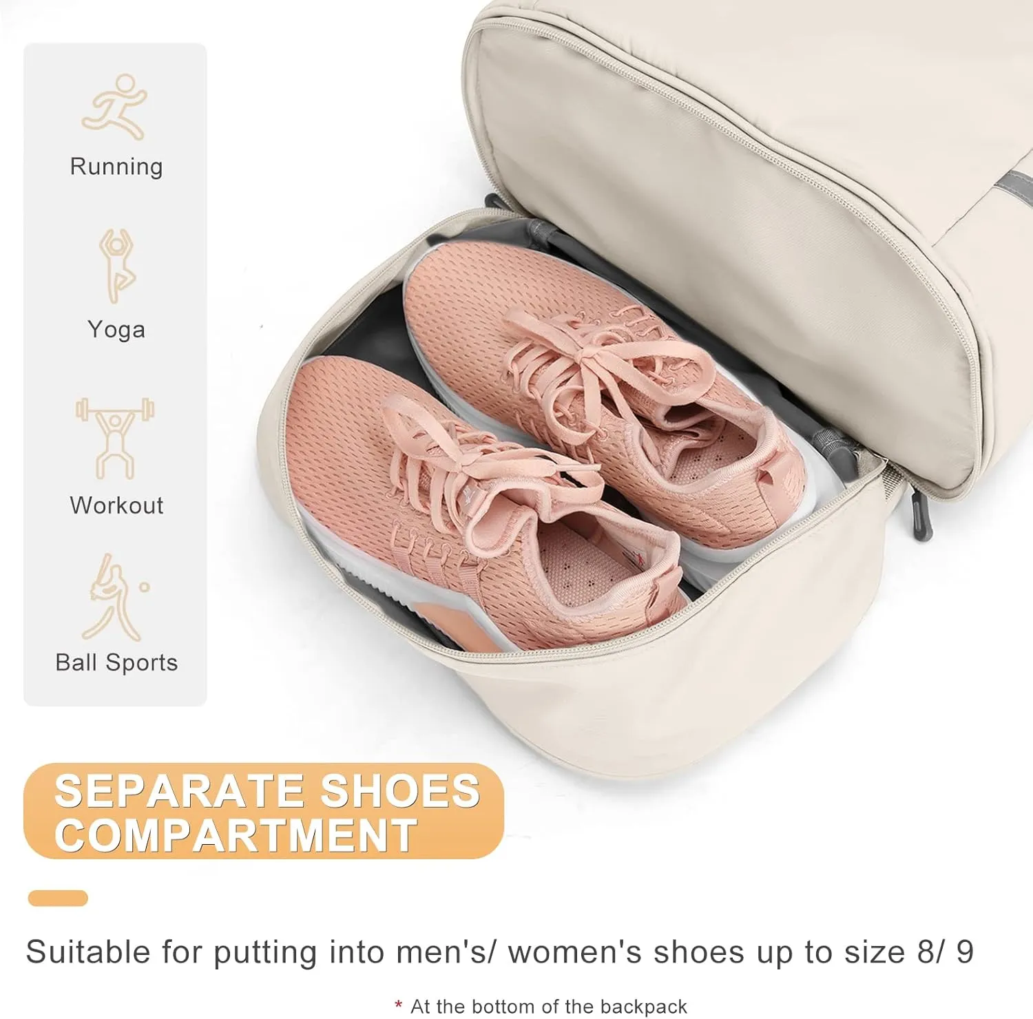 Coofay Small Gym Backpack for Women - Waterproof, Lightweight Travel Sports Gym Bag with Shoe Compartment