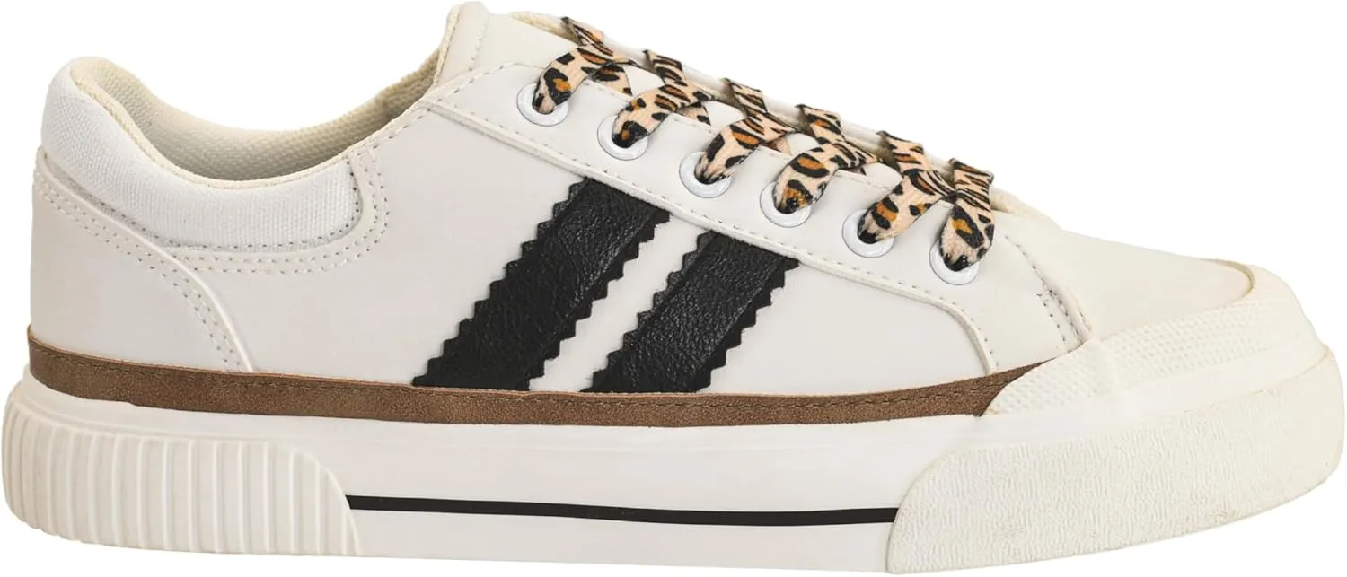 Corkys Footwear Hey Girl Womens Thats Her Fashion Sneaker - Featuring Two Stripes on The Side, Cushioned Insoles for All Day Wear, and A Lace-Up Design